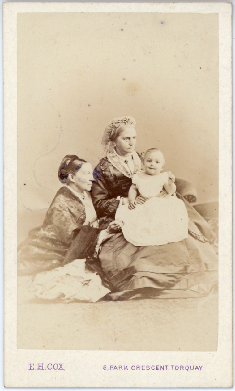 Mary Ann Hall (1839-1929) (on the floor seated) and perhaps her mother with Martin