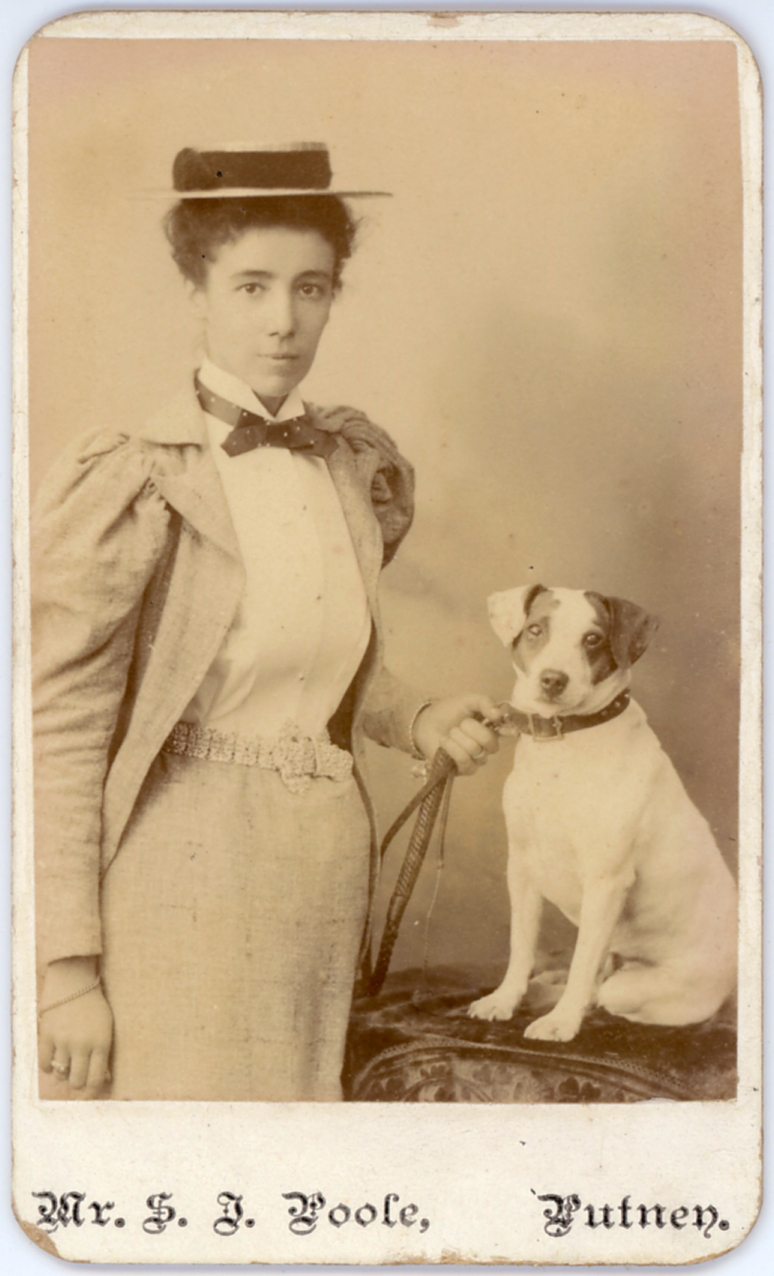 Unknown young woman with dog