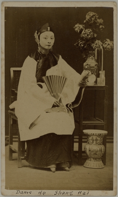 Photograph of a lady from Shanghai, China ca. 1875-80. By unknown photographer