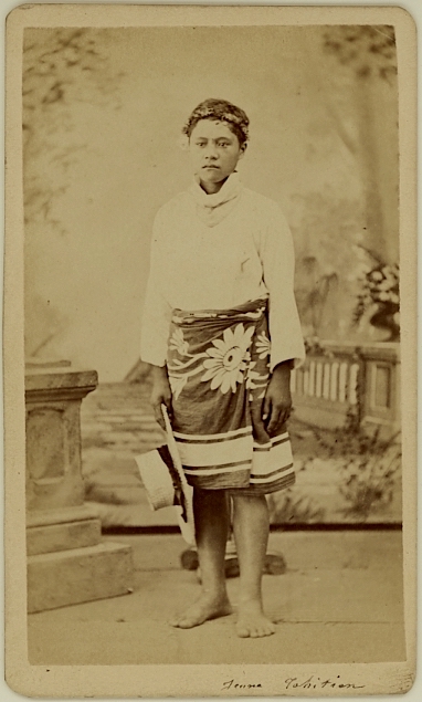 Portrait of a young Tahitian. Ca. 1875-80 by Mrs. S. Hoare