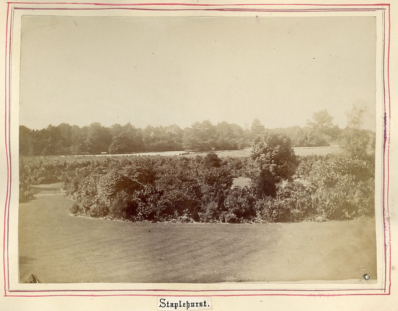 Staplehurst, Kent. Gardens, lake. Photographed about 1875-80