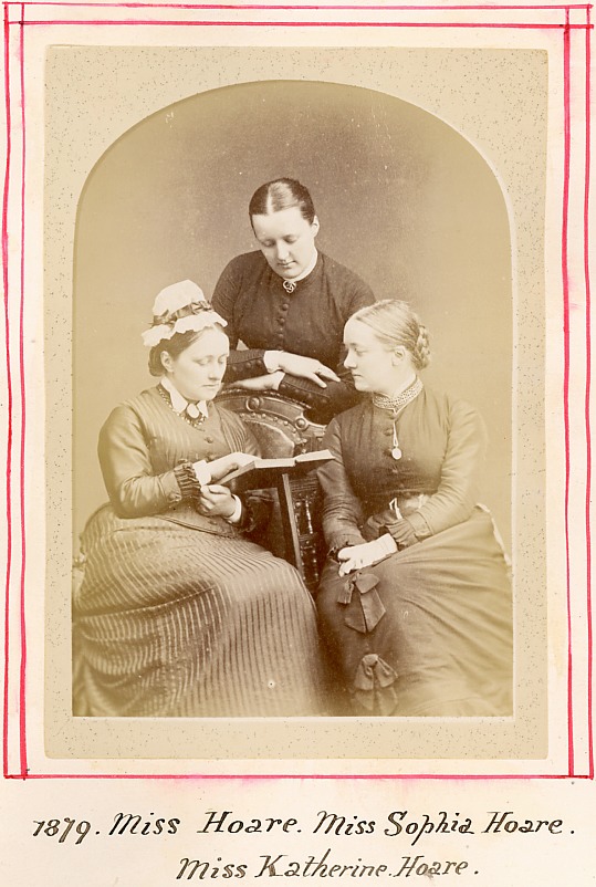 Miss Hoare; Miss Sophia Louisa Hoare (1846-1930) and Miss Katherine Hoare (c1850-1904). Photographed 1879